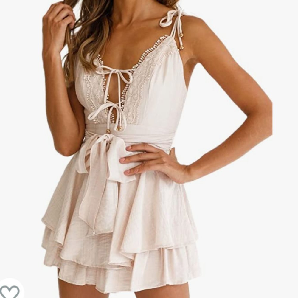 NWT - Women's Size Small Beach Ruffle Romper - Simplee